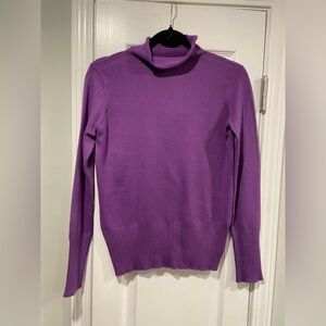 French Connection Size S Purple Rolled Mock Neck Long Sleeve Pullover Sweater
